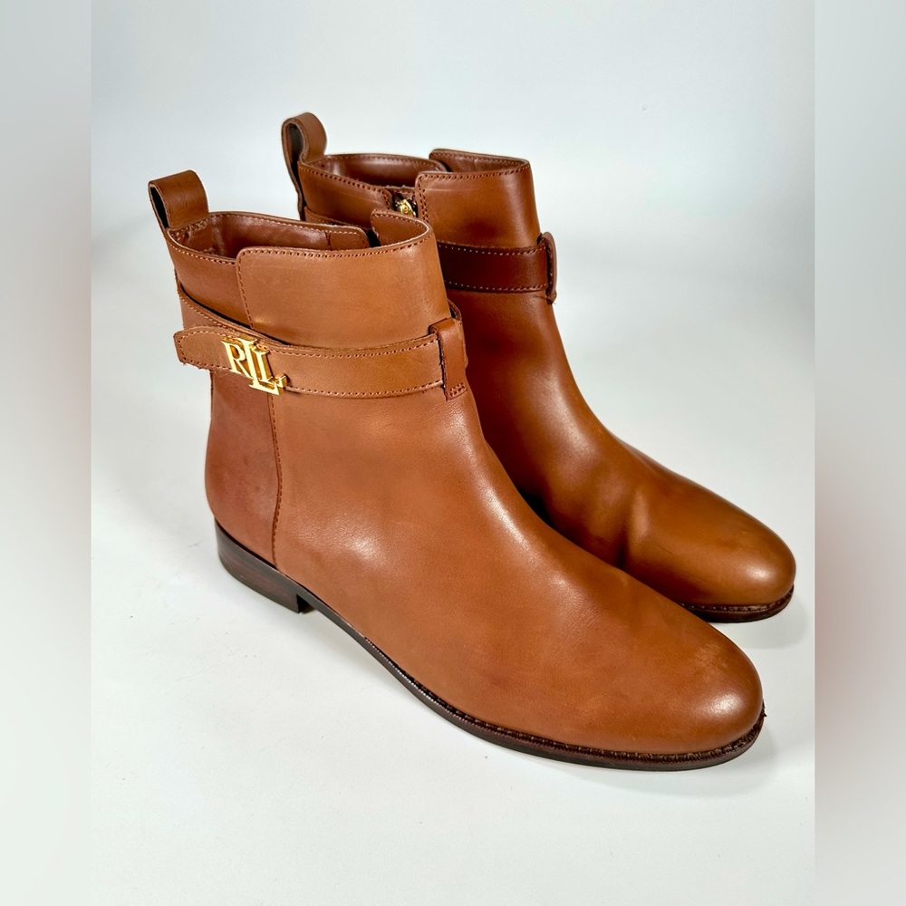 Lauren Ralph Lauren Briele Brown Leather Boots  US 9.5 B - Picture 4 of 16